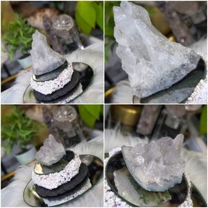 Clear Amethyst Crystal Cluster 2pcs